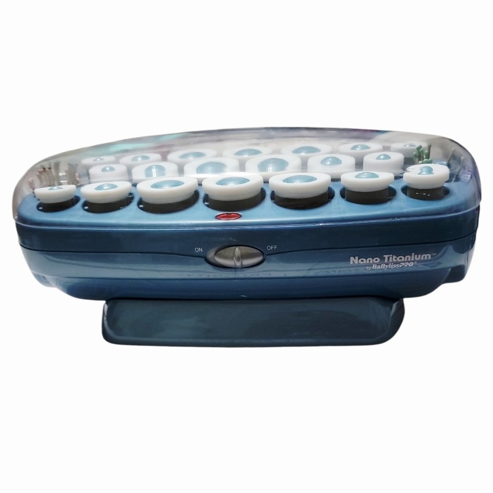 BaBylissPRO Nano Titanium BABNTCHV21 20 Hot Rollers Hairsetter Blue Tested